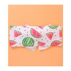 Babyhug Bow Applique Headband with Watermelon Print - White & Red