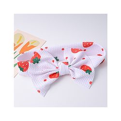 Babyhug Headbands with Bow Applique & Strawberry Print- White & Red