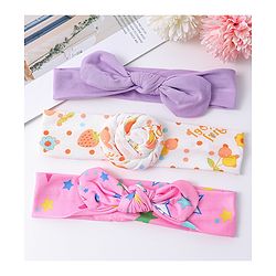 Babyhug Headbands with Knot Detailing with Fruits & Stars Print Pack of 3 - Multicolor