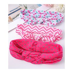 Babyhug Headbands with Knot Detailing Pack of 3 - Dark Pink