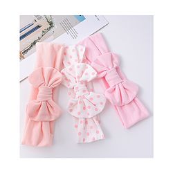Babyhug Bow Applique Headbands Pack of 3 - Pink
