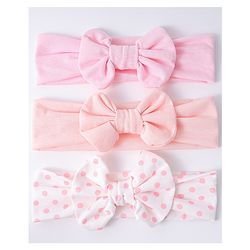 Babyhug Bow Applique Headbands Pack of 3 - Pink