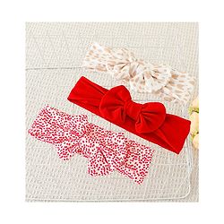 Babyhug Bow Applique Headbands Pack of 3 - Multicolor