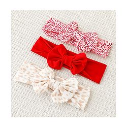 Babyhug Bow Applique Headbands Pack of 3 - Multicolor