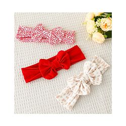 Babyhug Bow Applique Headbands Pack of 3 - Multicolor