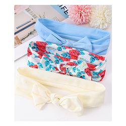 Babyhug Headbands with Knot Detailing with Floral Print Pack of 3 - Multicolor