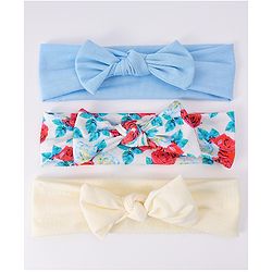 Babyhug Headbands with Knot Detailing with Floral Print Pack of 3 - Multicolor