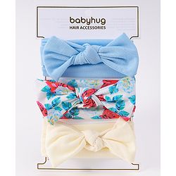 Babyhug Headbands with Knot Detailing with Floral Print Pack of 3 - Multicolor