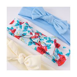 Babyhug Headbands with Knot Detailing with Floral Print Pack of 3 - Multicolor