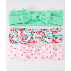 Babyhug Bow Applique Headbands Pack of 3 - Multicolor