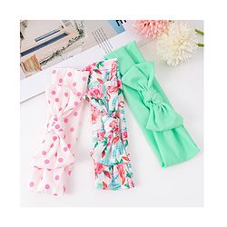 Babyhug Bow Applique Headbands Pack of 3 - Multicolor
