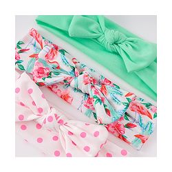 Babyhug Bow Applique Headbands Pack of 3 - Multicolor