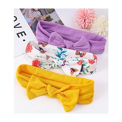 Babyhug Headbands with Knot Detailing with Floral Print Pack of 3 - Multicolor