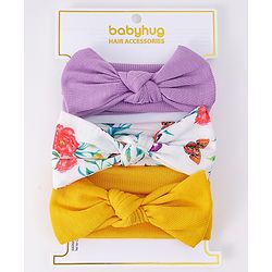 Babyhug Headbands with Knot Detailing with Floral Print Pack of 3 - Multicolor