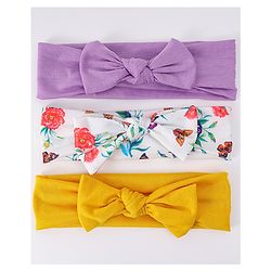 Babyhug Headbands with Knot Detailing with Floral Print Pack of 3 - Multicolor
