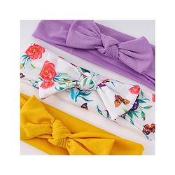 Babyhug Headbands with Knot Detailing with Floral Print Pack of 3 - Multicolor