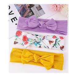 Babyhug Headbands with Knot Detailing with Floral Print Pack of 3 - Multicolor