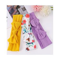 Babyhug Headbands with Knot Detailing with Floral Print Pack of 3 - Multicolor