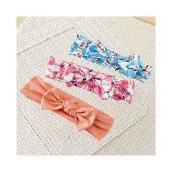 Babyhug Bow Applique Headbands Pack of 3 - Multicolor