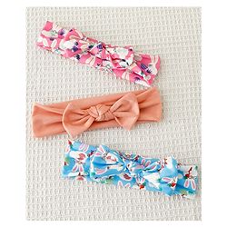 Babyhug Bow Applique Headbands Pack of 3 - Multicolor