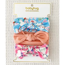 Babyhug Bow Applique Headbands Pack of 3 - Multicolor