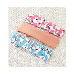 Babyhug Bow Applique Headbands Pack of 3 - Multicolor