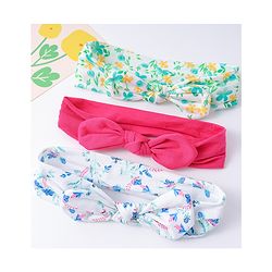 Babyhug Bow Applique Headbands Pack of 3 - Multicolor