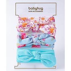 Babyhug Bow Applique Headbands Pack of 3 - Multicolor