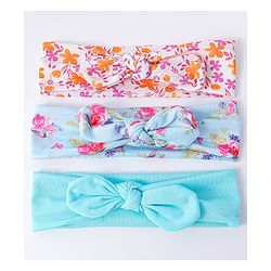 Babyhug Bow Applique Headbands Pack of 3 - Multicolor