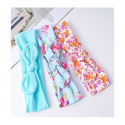 Babyhug Bow Applique Headbands Pack of 3 - Multicolor