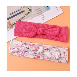 Babyhug Bow Applique Headbands Pack of 2 - Multicolor
