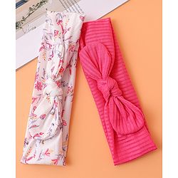 Babyhug Bow Applique Headbands Pack of 2 - Multicolor