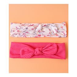 Babyhug Bow Applique Headbands Pack of 2 - Multicolor