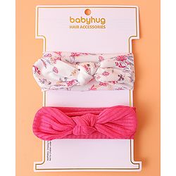 Babyhug Bow Applique Headbands Pack of 2 - Multicolor