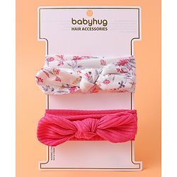 Babyhug Bow Applique Headbands Pack of 2 - Multicolor