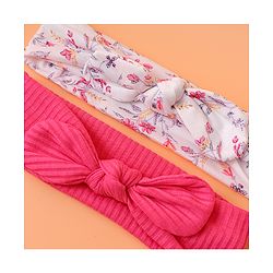 Babyhug Bow Applique Headbands Pack of 2 - Multicolor