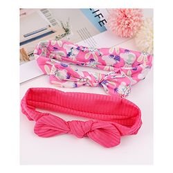 Babyhug Free Size Headbands with Bow Detailing and Rabbit Design Pack of 2 - Pink