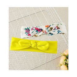 Babyhug Free Size Headbands with Bow Detailing & Floral Print Pack of 2 - Yellow