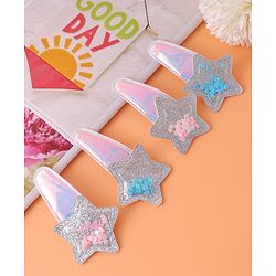 Babyhug Snap Clips with Star Applique Pack of 4 - Multicolor