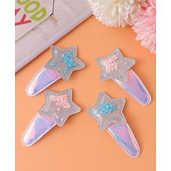 Babyhug Snap Clips with Star Applique Pack of 4 - Multicolor