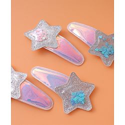 Babyhug Snap Clips with Star Applique Pack of 4 - Multicolor