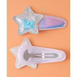 Babyhug Snap Clips with Star Applique Pack of 4 - Multicolor