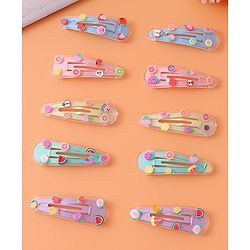 Babyhug Snap Clips with Fruits Applique Pack of 10 - Multicolor