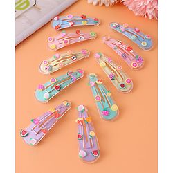 Babyhug Snap Clips with Fruits Applique Pack of 10 - Multicolor