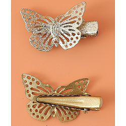 Babyhug Free Size Clips With Butterfly Applique Pack Of 10 - Multi Colour