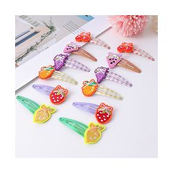 Babyhug Snap Clips with Fruits Applique Free Size Pack of 12 - Multicolor