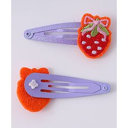 Babyhug Snap Clips with Fruits Applique Free Size Pack of 12 - Multicolor