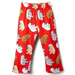 Babyhug Cotton Knit Half Sleeves Co-ords  Night Suit With Bear Print - Red