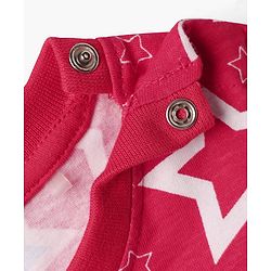Babyhug Cotton Knit Half Sleeves Co-ords  Night Suit With Stars Print - Red