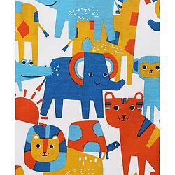 Babyhug 100% Cotton Sleeveless Animal Printed & Striped Sando Pack Of 3 -Orange Navy Blue & Yellow